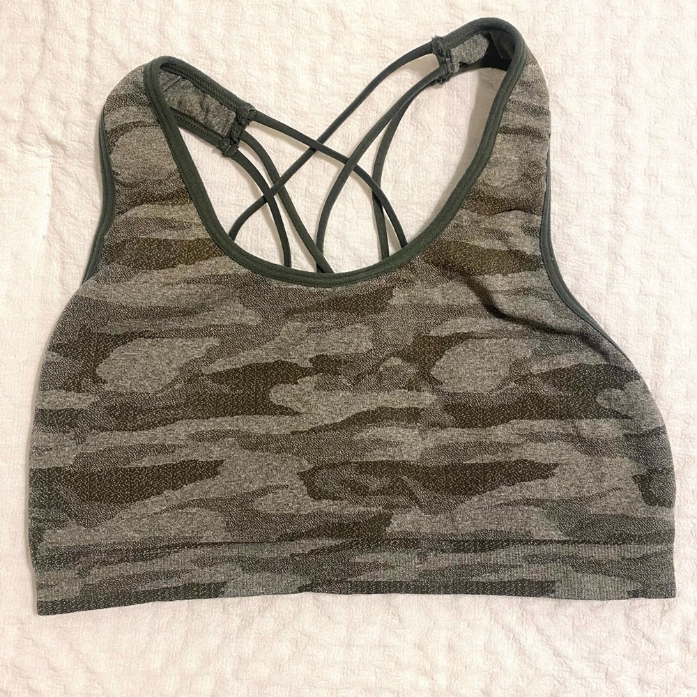 Green Camo Sports Bra